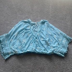 Free People lightweight gauze-like top with eyelet detail